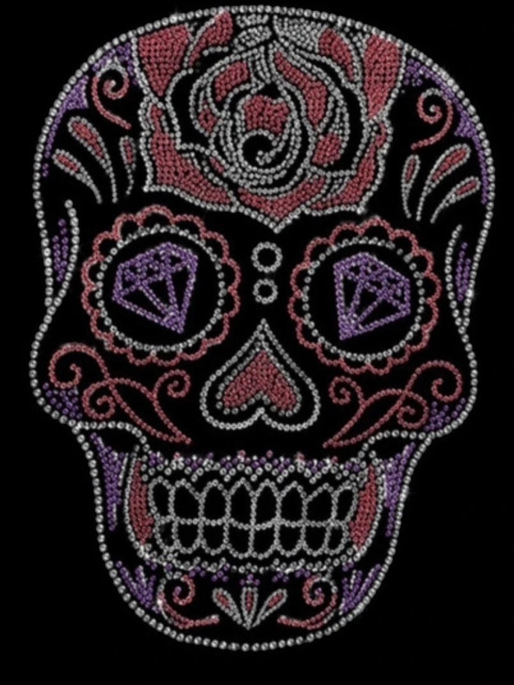 Rhinestone Sugar Skull Graphic transfer (hot fix) day of the dead sugar skull